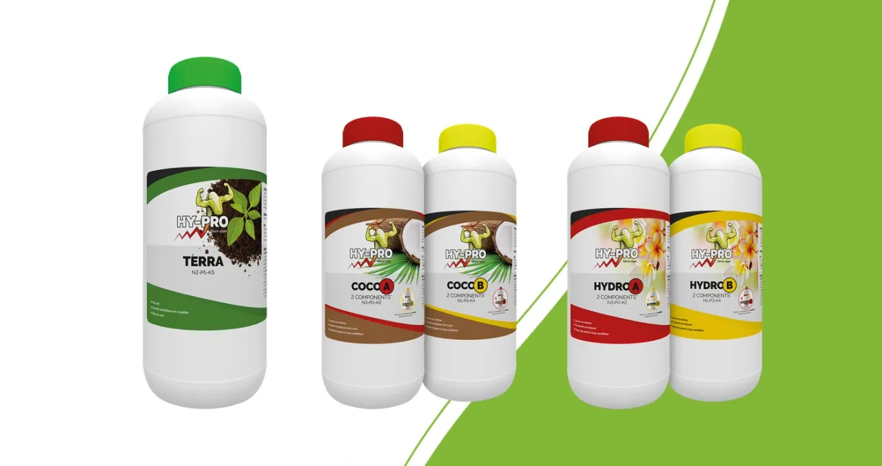 Hy-Pro Terra, Coco A&B und Hydro A&B für drei unterschiedliche Substrate