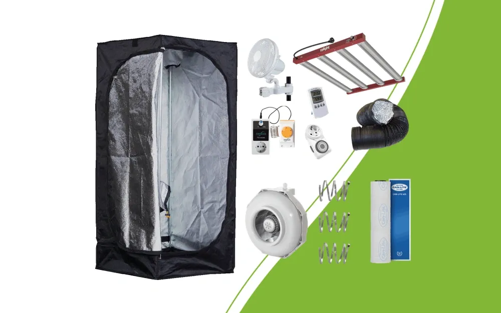Echtes Produktfoto des Mammoth Lite 60 Starter-Sets mit seinen einzelnen Teilen