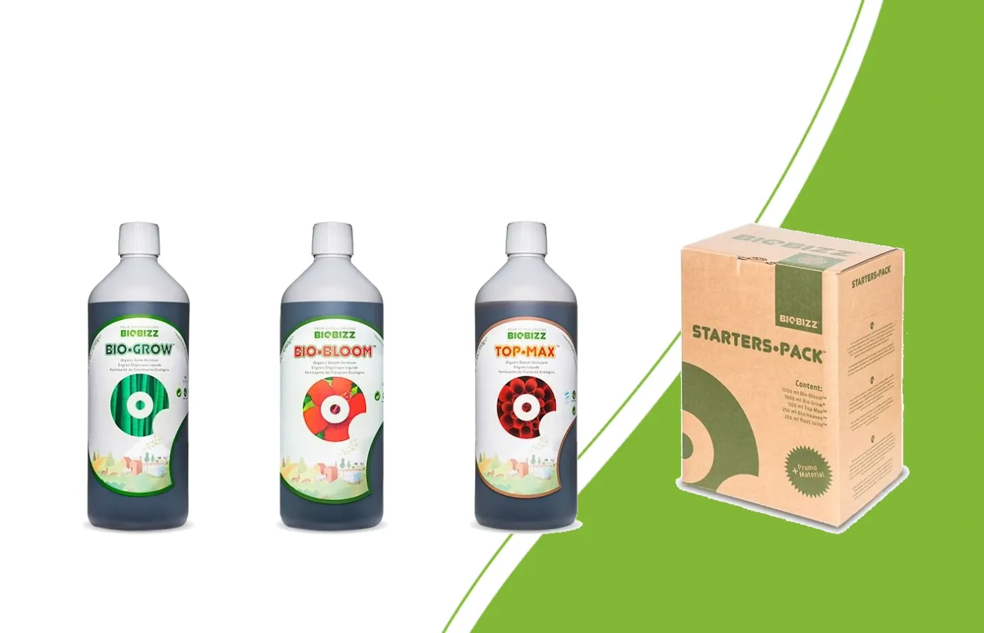 Bio·Grow, Bio·Bloom, Top·Max und das BioBizz Starters Pack
