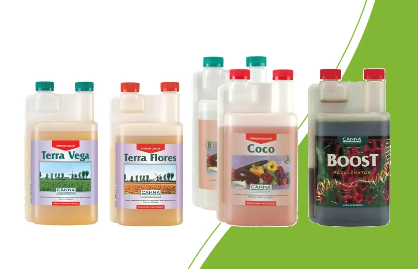 CANNA Terra Vega, Terra Flores, Coco A&B und CANNABOOST