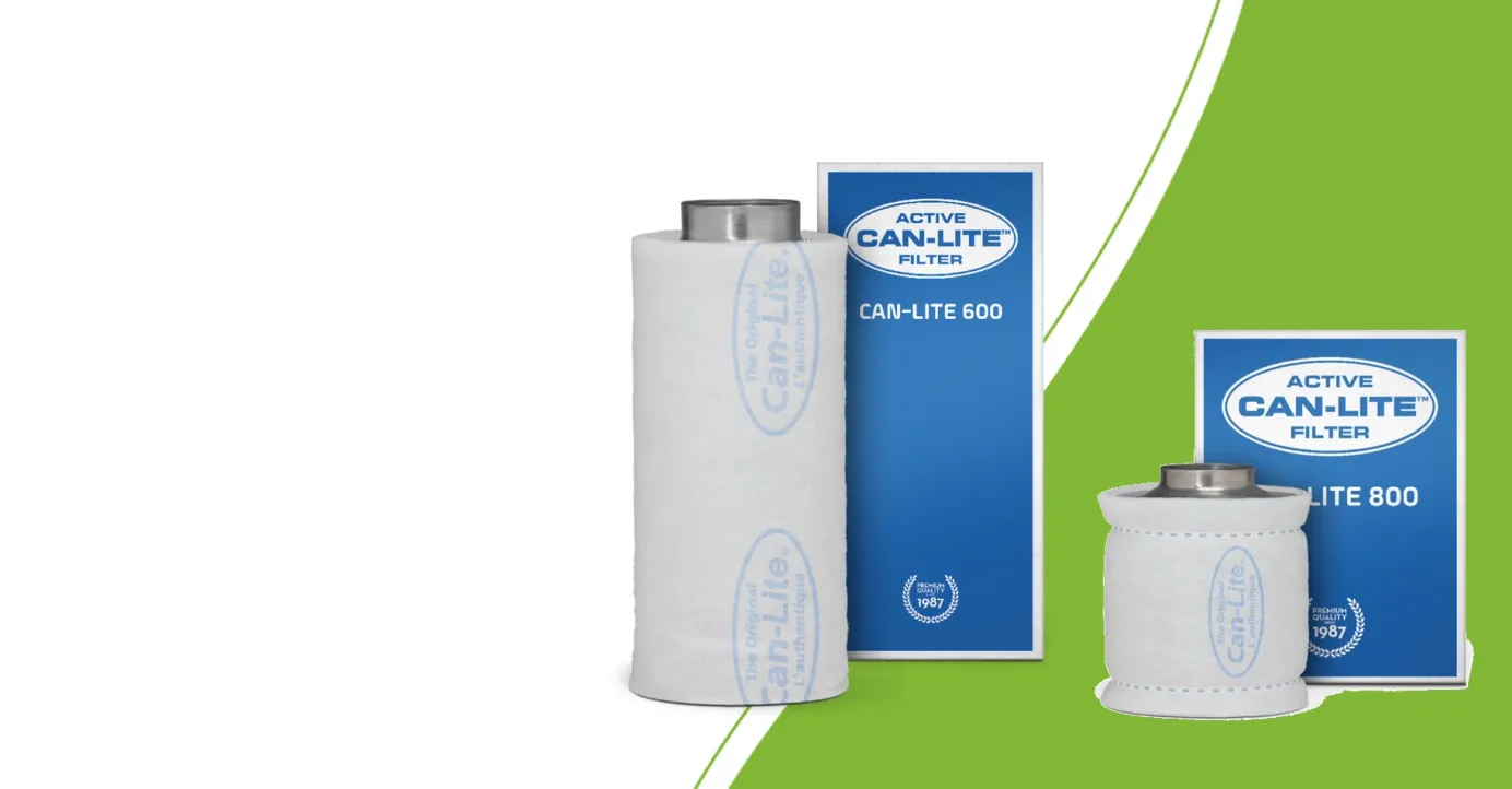 Can Lite 600 und Can Lite 800 Aktivkohlefilter mit Verpackung