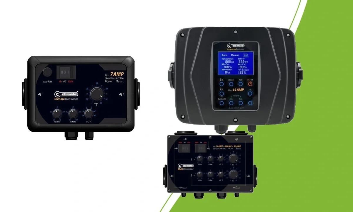 Cli-mate 7A Klimaregler, 15A Frequenzregler und Multi Controller 16+16A