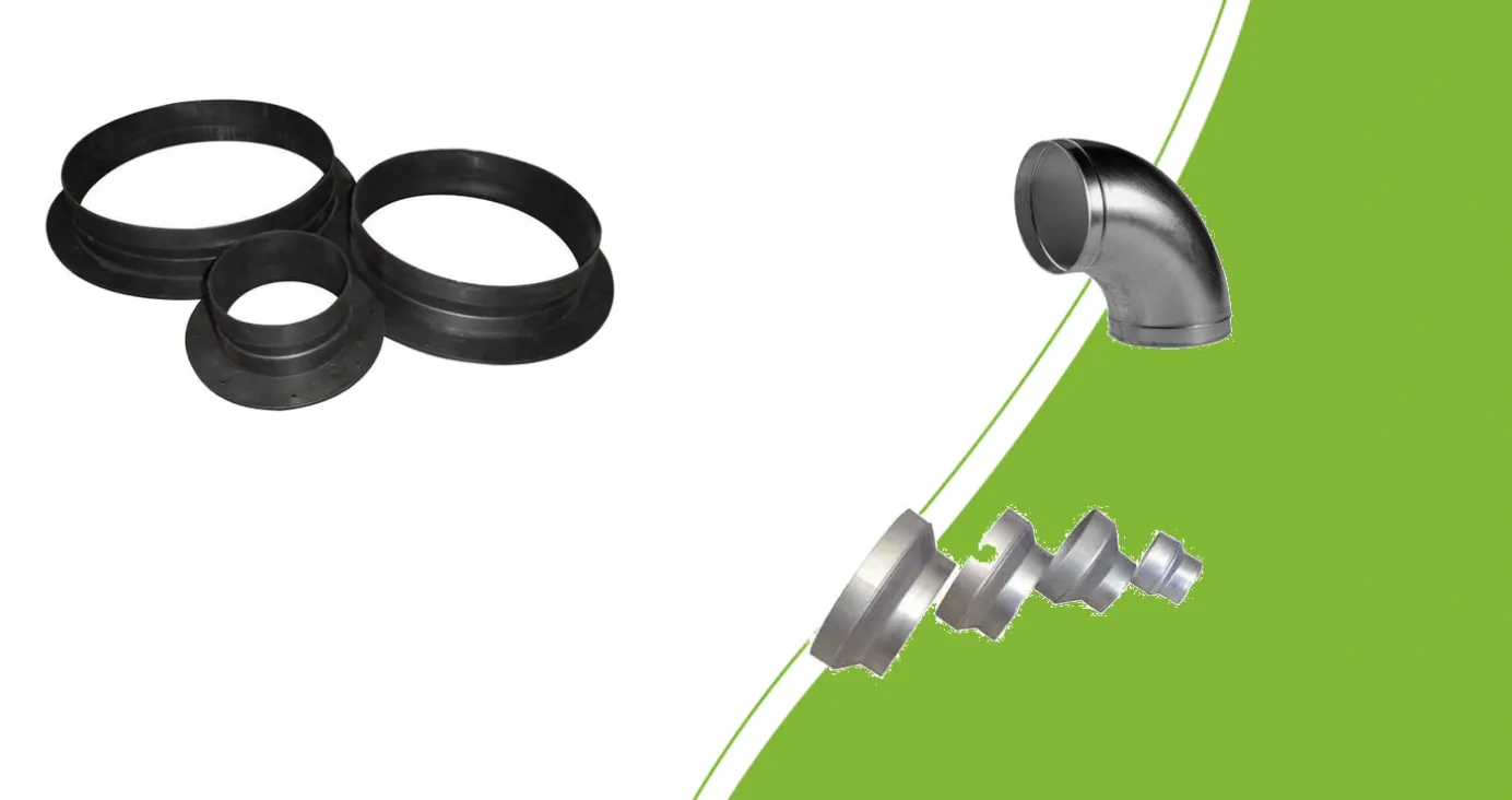Lüftungsflansche, Metallbogen und Reduzierungen