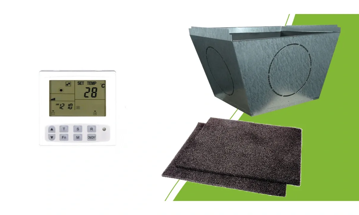 Opticlimate PRO3-Fernbedienung, Plenumbox für 10.000 PRO3 und Aktivkohlefilter für 10.000 PRO3 als einzelne Ersatzteile