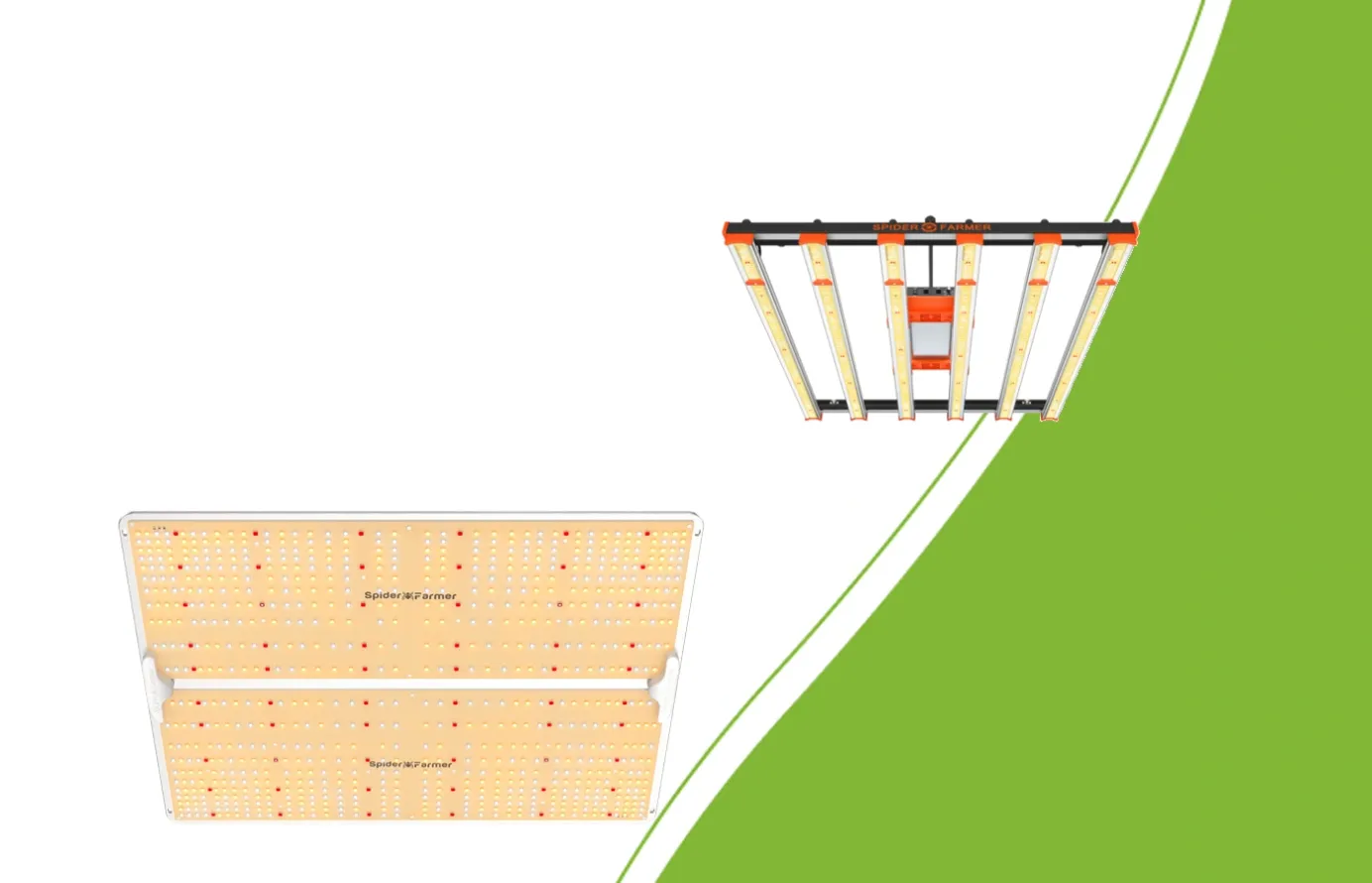 Spider Farmer SF-4000 LED-Panel und SE-5000 LED-Balkenleuchte
