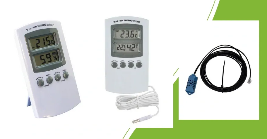 Digitales Fertraso Thermo-Hygrometer, Modell mit externem Fühler und DimLux RH-Sensor
