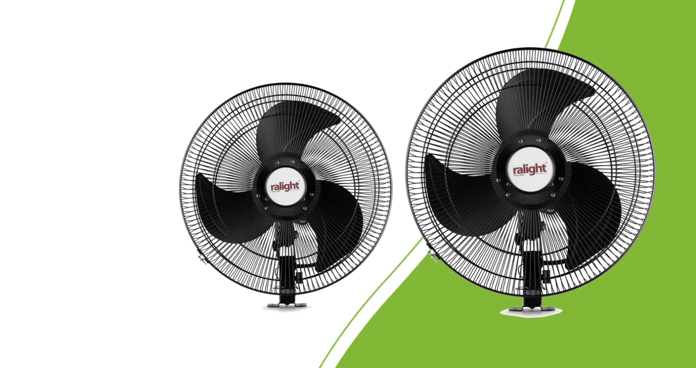 Ralight Wandventilatoren mit 45 und 50 cm, Schutzgittern und Montagefüßen