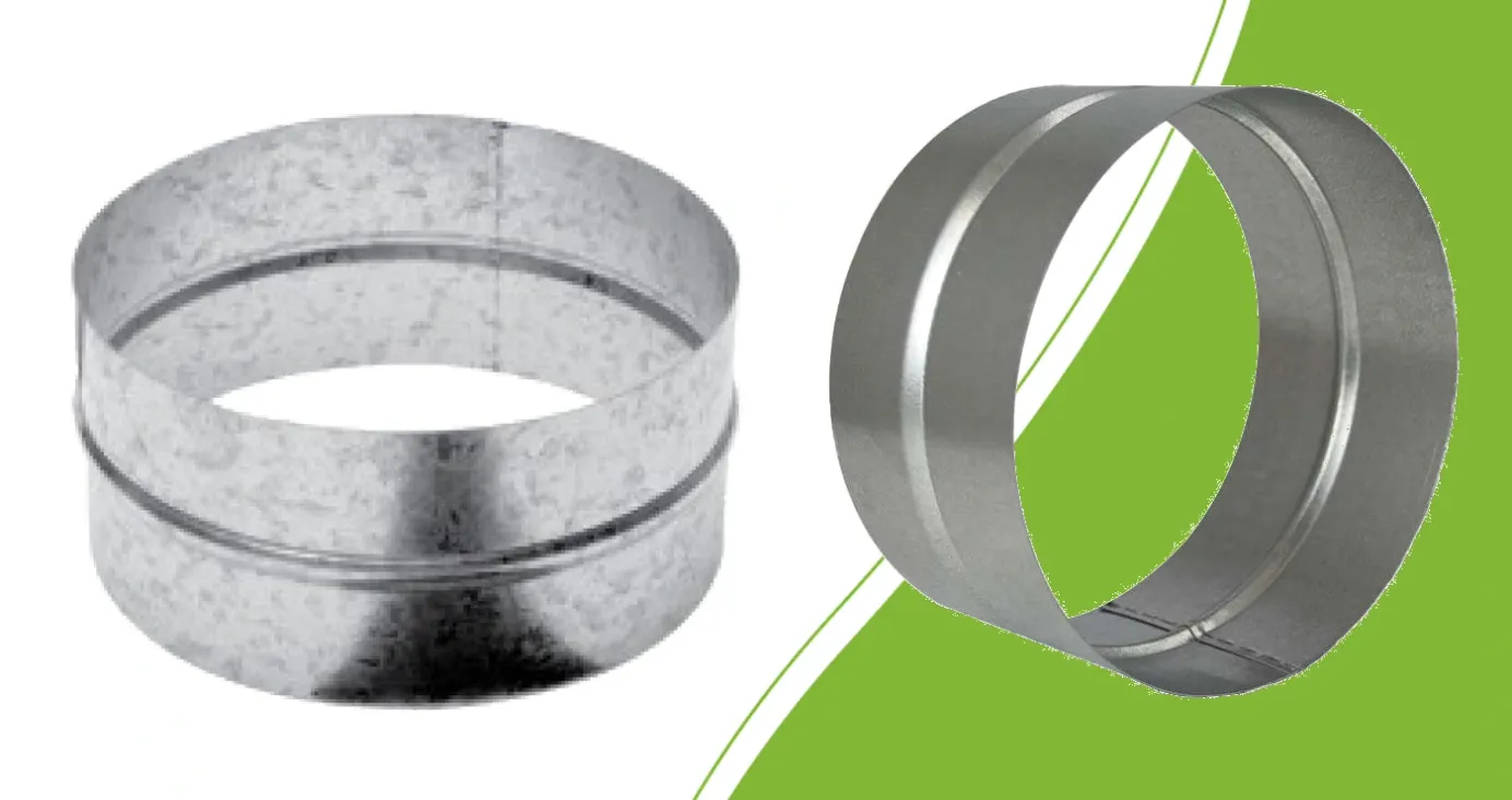 160-mm-Verbinder für Lüftungsschlauch links und 160-mm-Verbinder für Formteile rechts