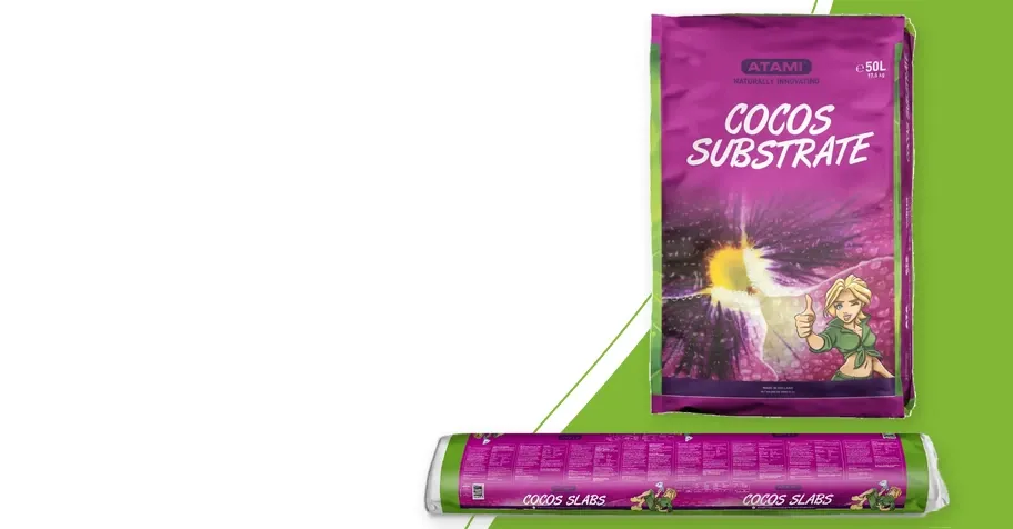 Atami Cocos Substrate im 50-Liter-Sack und Cocos Slabs-Produktfamilie
