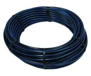 Schwarzes HDPE-Rohr mit 16 mm Durchmesser und blauer Markierung