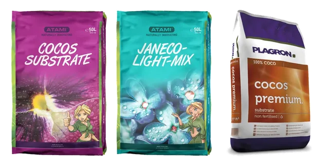 Produktauswahl für Erde & Kokos: Atami | Cocos substraat | zak 50 liter; Atami | Janeco lightmix | zak 50 liter; Plagron | Cocos Premium Substraat | zak 50 liter