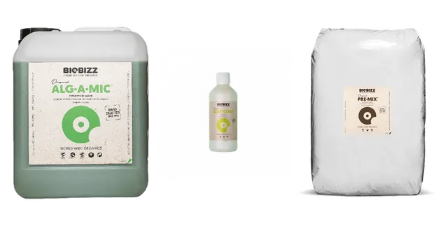 Produktauswahl für BioBizz Dünger: Bio Bizz | Alg-a-Mic | 5ltr; Bio Bizz | Leaf-Coat | 1ltr; Bio Bizz | Pre-mix | 25ltr