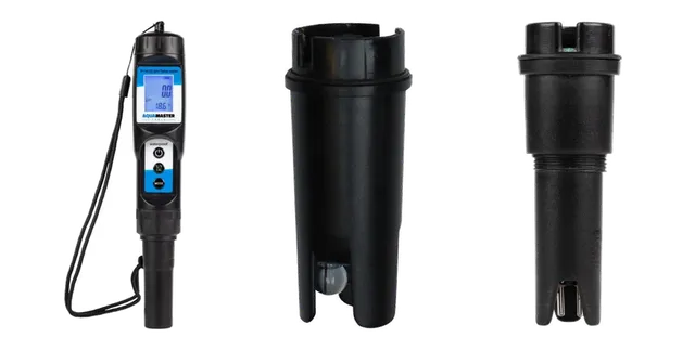 Produktauswahl für pH- & EC-Messgeräte: Aquamaster P110 Pro Combo pen - PH, EC en TEMP. meter - Waterproof; Aquamaster P110 losse elektrode; Aquamaster P160 losse elektrode