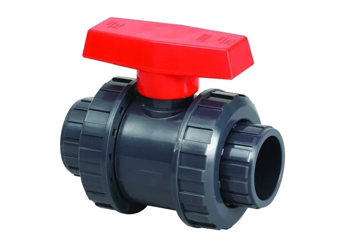 PVC-Kugelhahn 32 mm mit rotem Hebel
