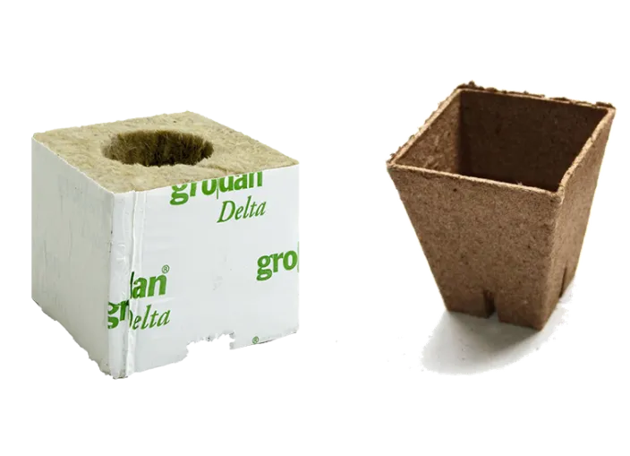 Grodan Anzuchtblock und Jiffy Torftopf
