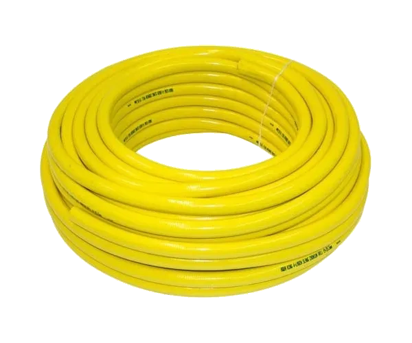 Gelber Gartenschlauch mit 12,5 mm auf Rolle