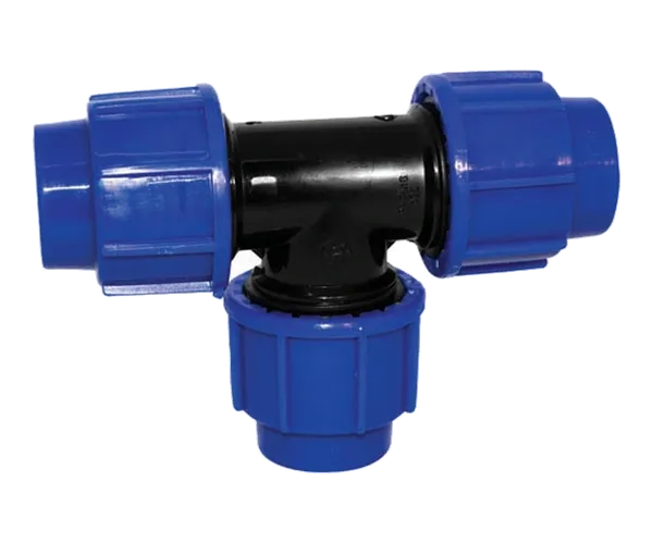 PE-T-Stück mit drei 25-mm-Rohranschlüssen